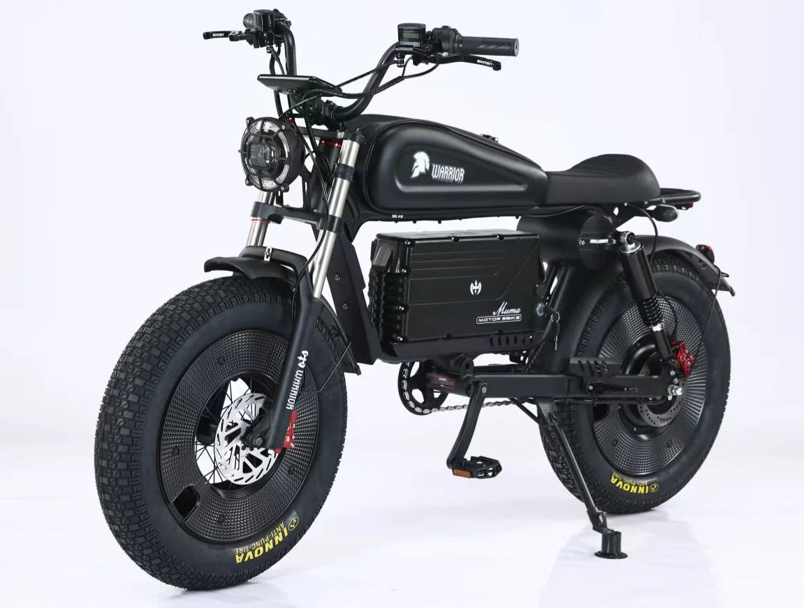 ZPW Black Warrior - Bicicleta eléctrica de carretera para adultos, 1500 W, 48 V, 60 Ah, 20 pulgadas, todoterreno, neumáticos anchos