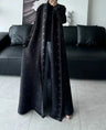 Autumn and Winter New Abaya Fashion Lapel Pleated Long Sleeved Cardigan Windbreaker Jacket Saudi Abayas for Women - Lootquake
