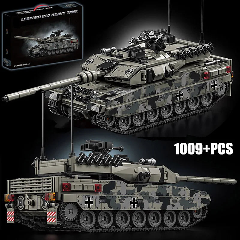 Military WW2 MOC Leopard 2A7 Army Main Battle Tank Soldiers Building Blocks Bricks M1 T90M Tank Set For Children Boys Gifts - Lootquake