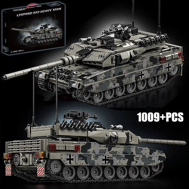 Military WW2 MOC Leopard 2A7 Army Main Battle Tank Soldiers Building Blocks Bricks M1 T90M Tank Set For Children Boys Gifts - Lootquake