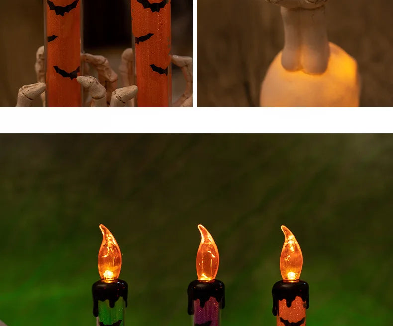 Halloween  Skull Lamp Creative Decor for Spooky Party Unique Skull Candle Lantern Halloween Decoration Spooky Lighting