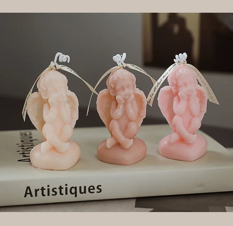 Vela perfumada con forma de ángel para decoración de habitación, estilo nórdico, que alivia la fatiga y crea un ambiente festivo para bodas y cumpleaños.