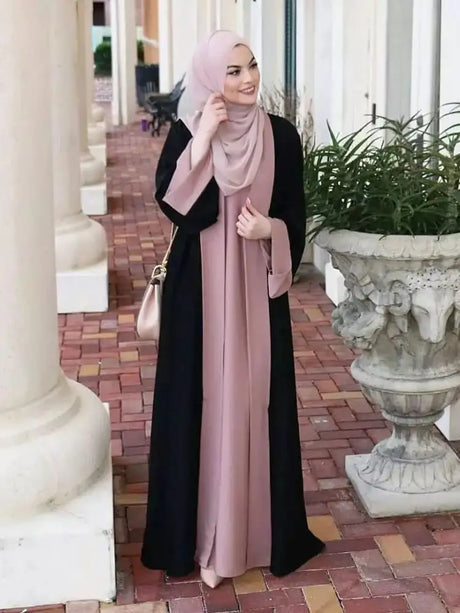 Eid Muslim Party Dress for Women Ramadan Abaya Fake 2 Piece Long Dress Morocco Vestidos Largos Dubai Turkey Robe Jalabiya 2024 - Lootquake