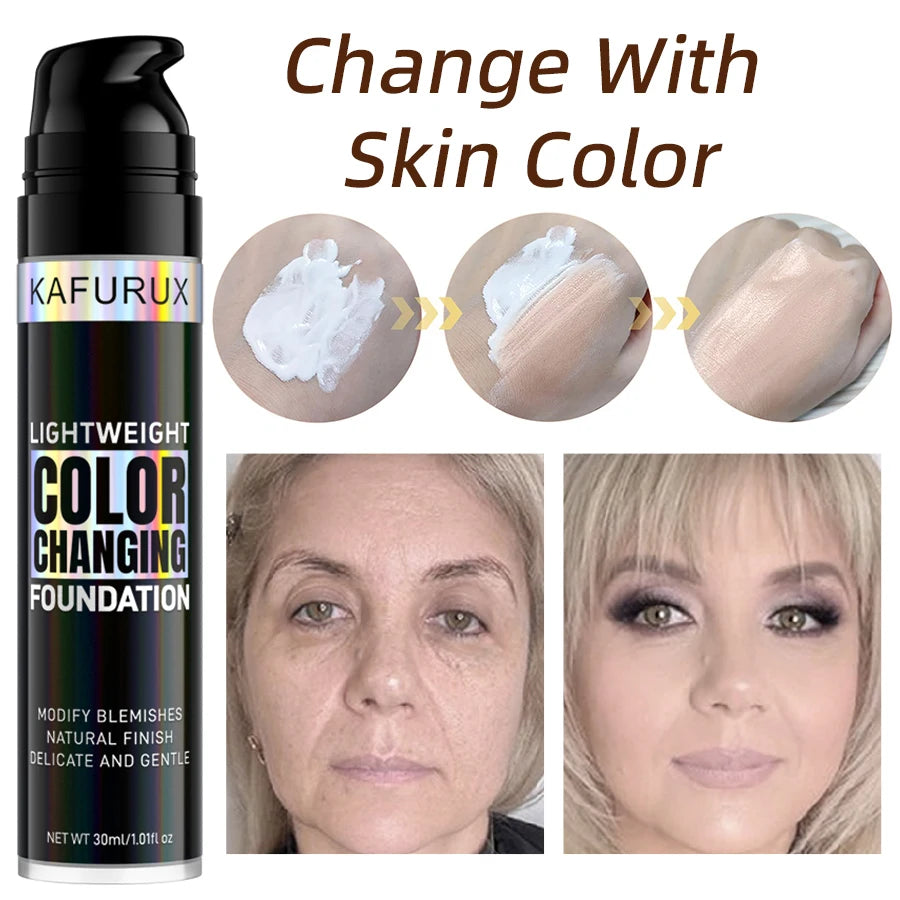 1PC Magic Color Changing Foundation Liquid Soft Matte Long Lasting Hydrating Makeup Base Cream for All Different Skin Tone