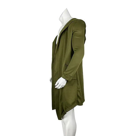Men's Winter Hooded Cardigan Trench Coat Streetwear Solid Color Windbreaker Leisure Fashion Fleece-lined Jacket Vintage Hoodie - Lootquake
