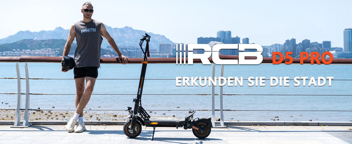 Trottinette électrique RCB D5, homologuée pour la route (ABE), moteur 500 W, pneus increvables 10 pouces, contrôle par application, double amortisseur