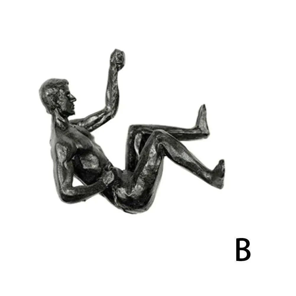Escultura de resina de atleta moderna y sencilla para Navidad de 2024, escultura creativa de hombre escalador, escultura de pared acabada a mano para arte mural.