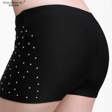 Belly Dance Safety Shorts Women's Belly Dance Clothes Leggings Tight-fitting Stretch Safety Pants with Diamonds Short Pants