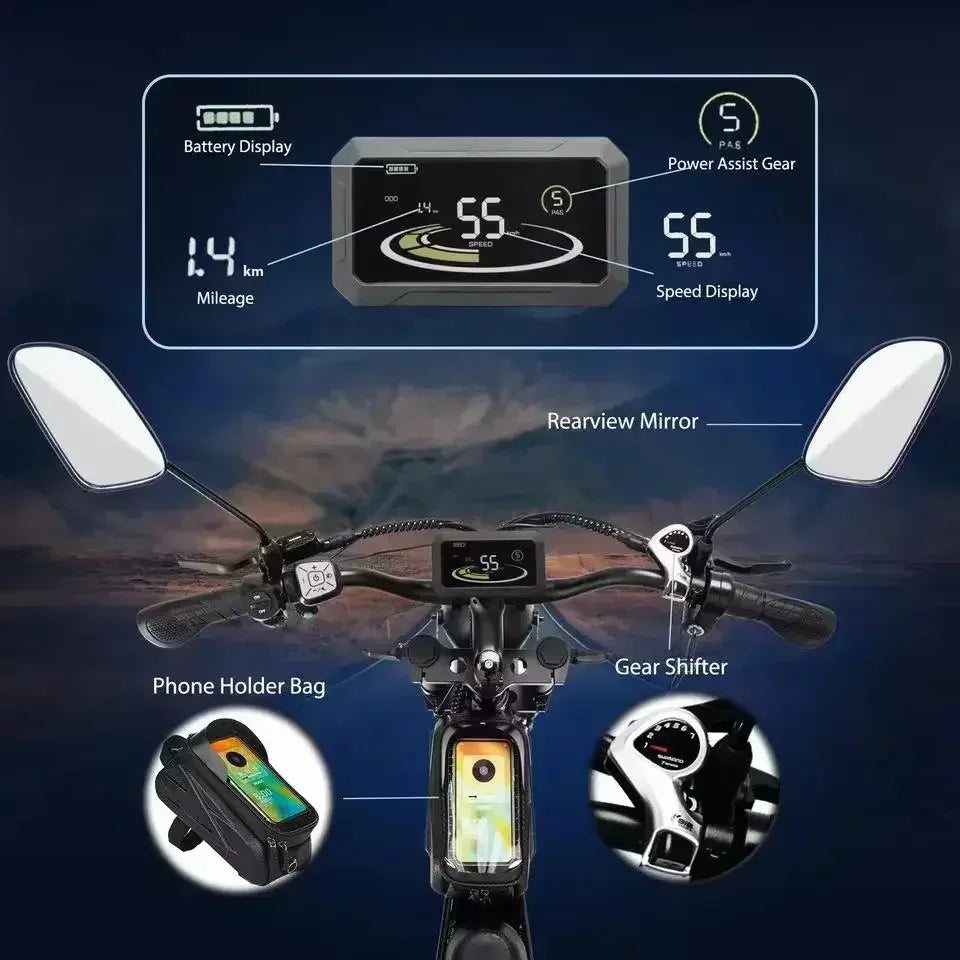 Electric bike 2000W Powerful Dual Motor 52V 40Ah Dual Battery Q20 Pro Ebike Motorcycle Mountain 20x4.0 Fat Tire Electric Bicycle