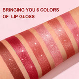 Metallic Pearl Diamond Luxury Lipstick Makeup 6-color Waterproof Long-lasting Sparkling Matte Lip Gloss Daily Beauty Accessories