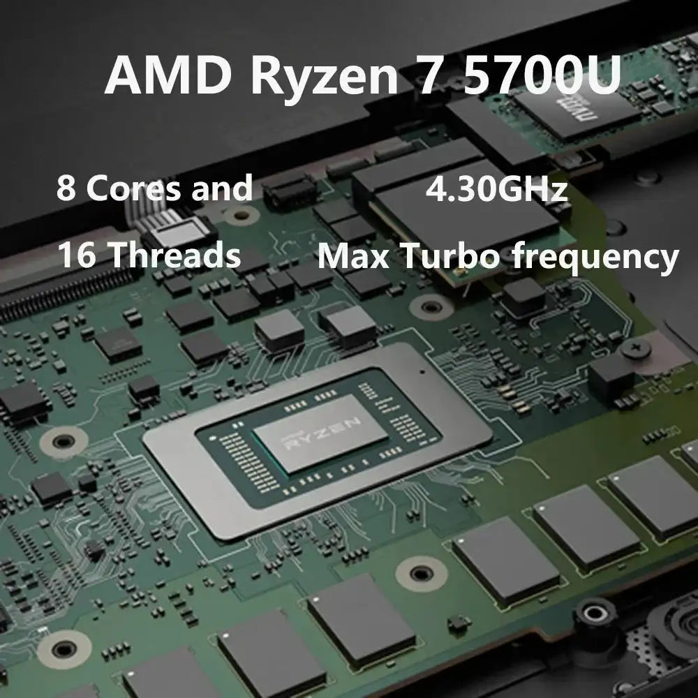 2024 AMD Laptops Gaming Office Business Notebooks Win11 15.6 inch IPS Ryzen7 5700U 8 Cores 32GB DDR4 2TB PCIE 9000mAh - Lootquake