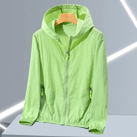 2023 Summer Men's Windbreaker Big Size Sun Protection Clothing Korean Style Ultra-thin Streetwear Zipper Hooded Jackets Man - Lootquake
