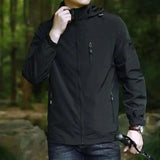 Men's Jackets Waterproof Function Hooded Jacket Windbreaker Outdoor Camping Sports Elastic Coat Male Clothing Thin Overcoat - Lootquake
