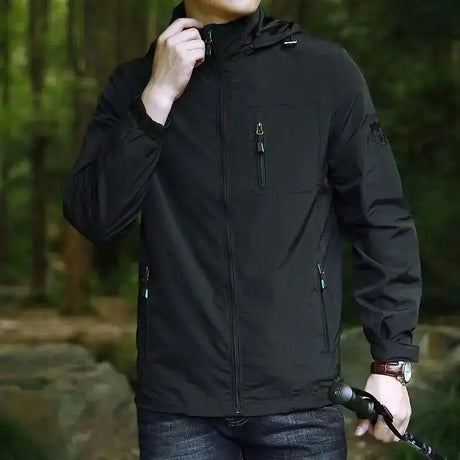 Men's Jackets Waterproof Function Hooded Jacket Windbreaker Outdoor Camping Sports Elastic Coat Male Clothing Thin Overcoat - Lootquake