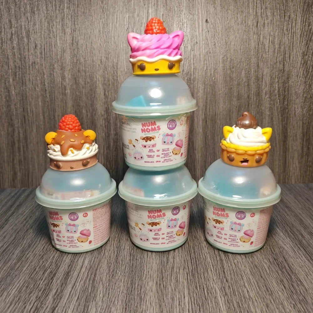 Esmalte de uñas NumNoms, brillo labial perfumado, iluminado, colección de juguetes Num Nom, adorables muñecos de animales, casa de juegos divertida, regalo de cumpleaños para niños