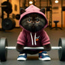 Sculpture de chat fitness mignon, dessin animé, résine 3D, artisanat, bijoux pour la maison, ornements, meuble TV, armoire à vin simple, cadeau de Saint-Valentin