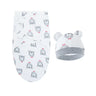 Baby Blanket Hat Set Cartoon Printed Cotton Newborn Swaddle Adjustable Infant Blankets Wraps Applicable All Seasons 0-6 Months