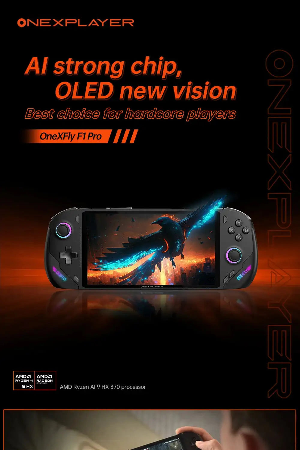 OneXPlayer OneXFly F1 Pro AMD 8840U AI 9 365 HX 370 OLED 144Hz 7" Screen PC Game Console Handheld 3A Steam Play Laptop Windows11 - Lootquake