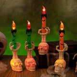 Halloween  Skull Lamp Creative Decor for Spooky Party Unique Skull Candle Lantern Halloween Decoration Spooky Lighting