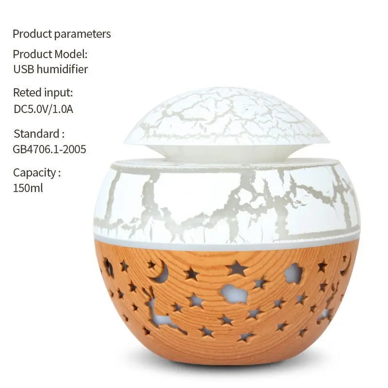 2024 Home Mushroom Head Bedroom Air Purifier USB Desktop Nebulizer Wood Texture Personalized Aromatherapy Machine Humidifier