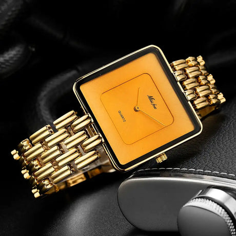 MISSFOX Brand Wristwatch Minimalist Fashion Quartz Watches Classic Design Square Dial Waterproof Stainless Steel Watch For Gift - Lootquake