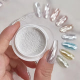 Moonlight Mirror Nail Powder Aurora Silver Glitter Metallic Effect UV Gel Polish for Manicure DIY Nail  Art Design Decoration
