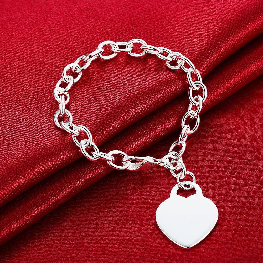 Pulsera de plata de ley 925 con dije de moda para hombre y mujer, cadena de cuerda trenzada, joyería fina, regalo de boda, fiesta y Navidad.