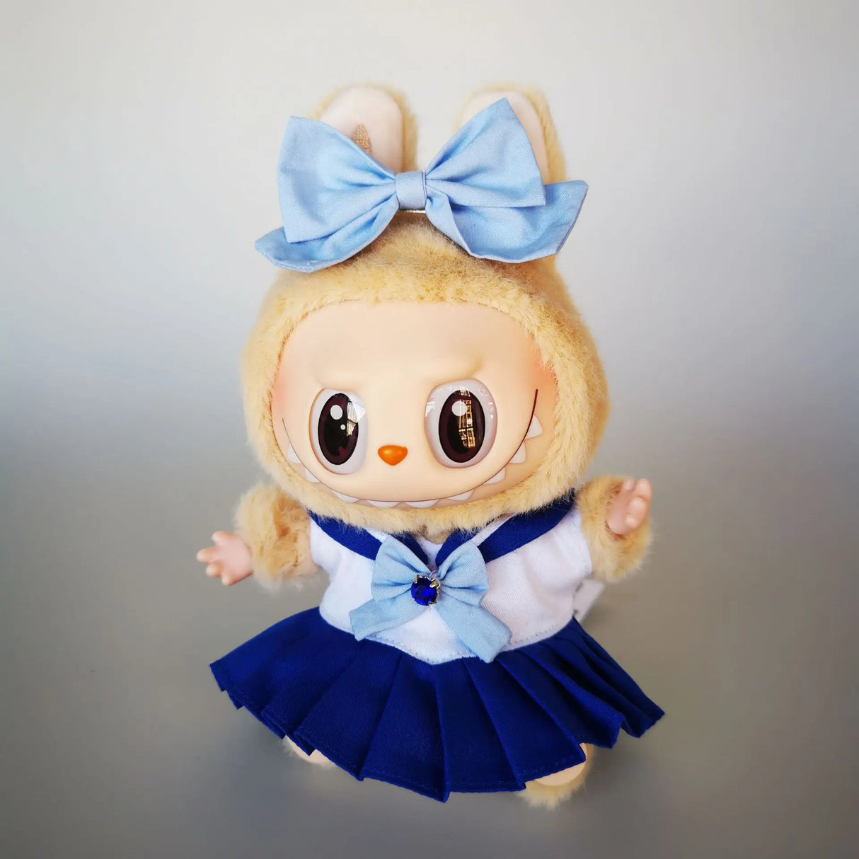 17cm Labubu Clothes V1 Labubu Cute Sailor Uniform Vinyl Doll Labubu Beautiful Cute Kit  Accessories Sitting Party Gifts
