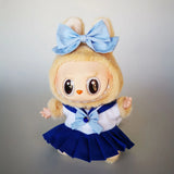 17cm Labubu Clothes V1 Labubu Cute Sailor Uniform Vinyl Doll Labubu Beautiful Cute Kit  Accessories Sitting Party Gifts