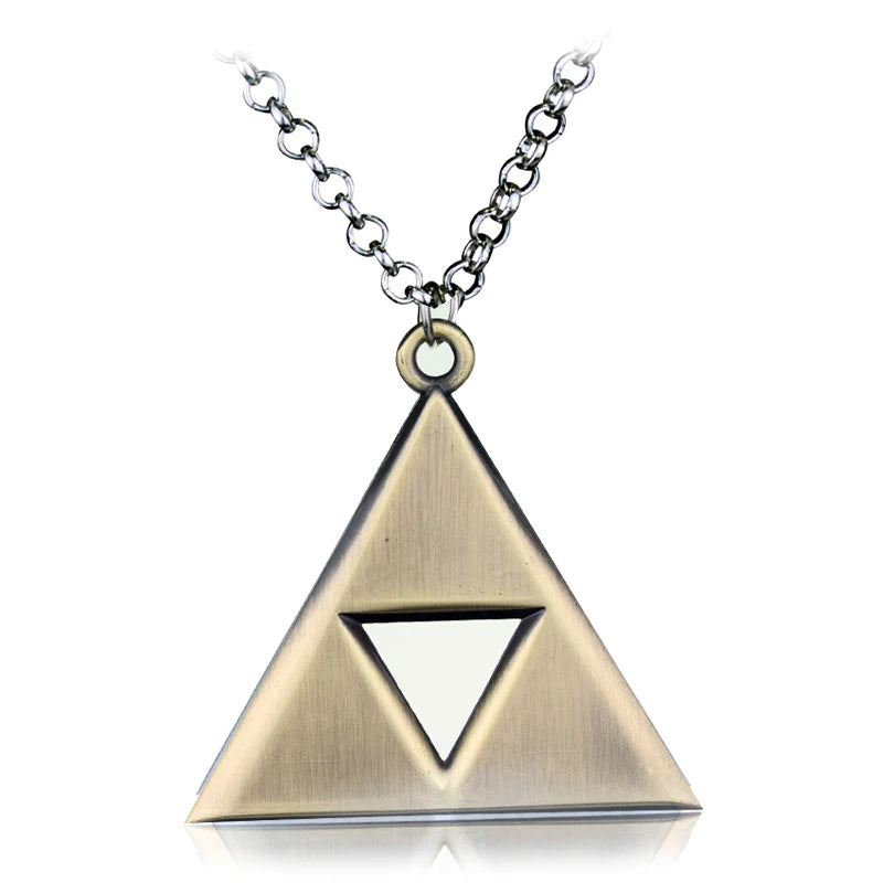 Breath of the Wild Vintage Necklace for Men Women LoZ Game Triforce Triangle Amulet Choker Necklace Cosplay Party Jewelry Gifts - Lootquake