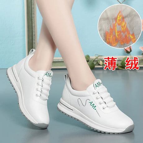 Little White Shoes Women's 2024 New Sports Casual Soft Single Shoes Spring Autumn Designer Sneakers    Middle-aged And Elderly - Lootquake