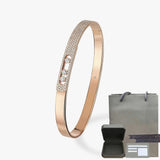 Pulsera de mujer en plata de ley S925, serie clásica MOVE/TWIN, pulsera de diamantes franceses, regalo navideño, joyería de alta calidad.