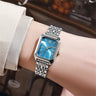Luxury Ladies Fashion Quartz Watch Simple Scale Square Quality Gold Plated Women Watches Business Stainless Steel Folding Clock - Lootquake