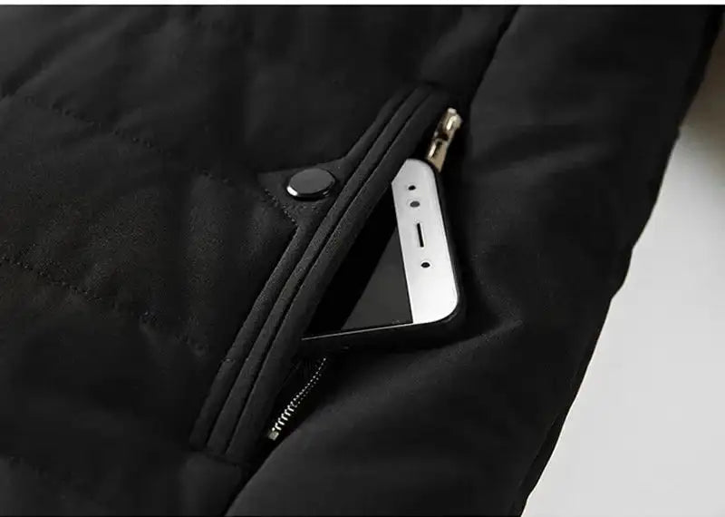 Men's Warm Jacket Winter Coats Fur Collar Windbreaker Cotton Padded Anorak Thick Black Coat Male Casual Fleece Jacket Men - Lootquake