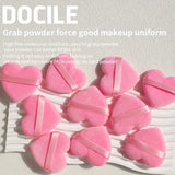 Heart Shaped Velvet Powder Puffs Dry Wet Dual Use 10Pcs All-Purpose Makeup Foundation Blending Sponge Set