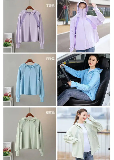 Ice Silk Sun UPF 50+ UV Protection Jacket Big Brim Thin Ice Silk Sun Protection Jackets UV Protection Hooded Windbreaker 4XL 5XL - Lootquake