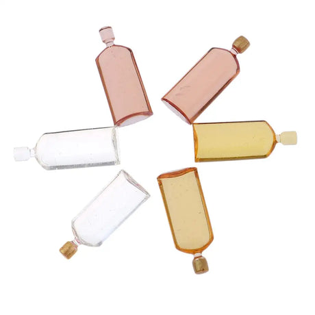 Set of 6 Pieces Miniature Whisky Bottles Model Dollhouse Foods Groceries Kitchen Fairy Garden Decorations - Lootquake