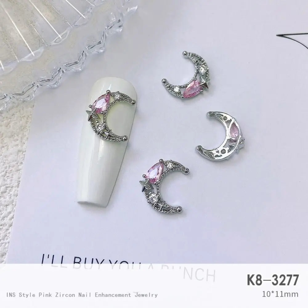 Light Luxury Charms Luxury Nails DIY Nail Charms Japanese Style Pink Jewel Nails Decor Manicure Ornaments Alloy
