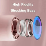 Altavoz Bluetooth rosa con potentes funciones, altavoz portátil Bluetooth para exteriores, resistente al agua, graves de 10 W, compatible con tarjeta TF