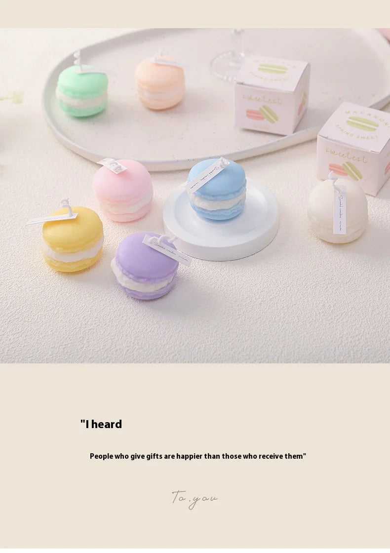 Velas de aromaterapia con diseño creativo de macarrones (2025), colección de fragancias para el hogar, adornos decorativos, regalos de Navidad y cumpleaños.