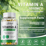 Vitamina A: favorece la salud de la piel y los ojos, la actividad antioxidante, el sistema inmunitario y la función reproductiva.