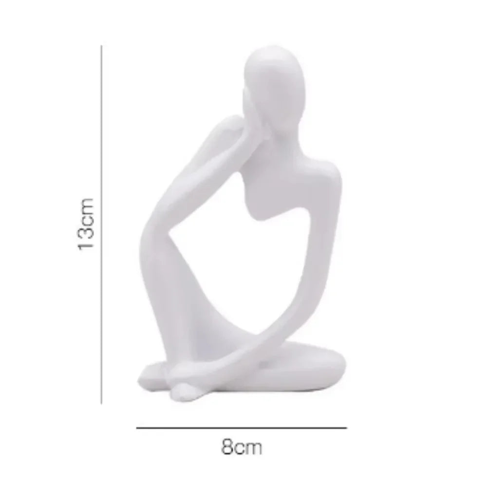 Escultura de minipensador, adornos de resina negra, esculturas abstractas modernas para escritorio, decoración del hogar, sala de estar, oficina
