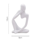 Escultura de minipensador, adornos de resina negra, esculturas abstractas modernas para escritorio, decoración del hogar, sala de estar, oficina