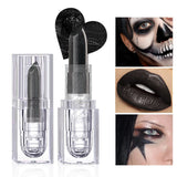 Rouge à lèvres pailleté waterproof, brillant à lèvres noir sexy, teinte brillante, cosmétiques, maquillage pour les lèvres d'Halloween