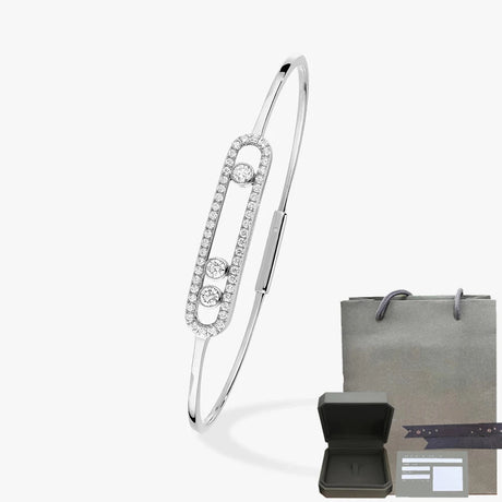 S925 sterling silver women's bracelet, classic MOVE/TWIN series, French diamond bracelet, holiday gift, high-quality jewelry - Lootquake