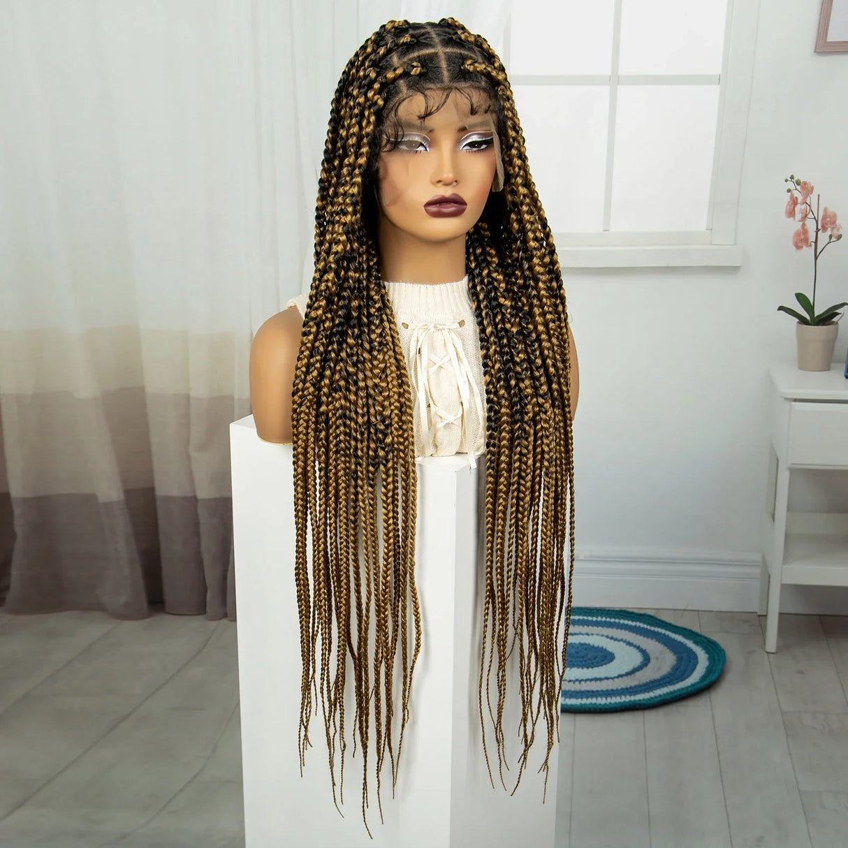 36" Knotless Box Braids Wig | Full Lace | Baby Hair | Natural Look