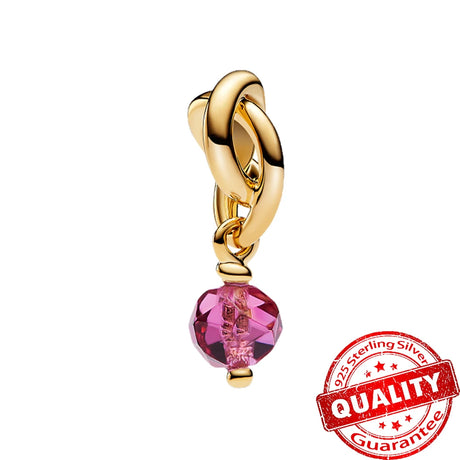 Unique 925 Sterling Silver Colorful Birthstone Eternity Round Dangle Charm Fit Original Bracelet Girls Birthday Jewelry Gift - Lootquake