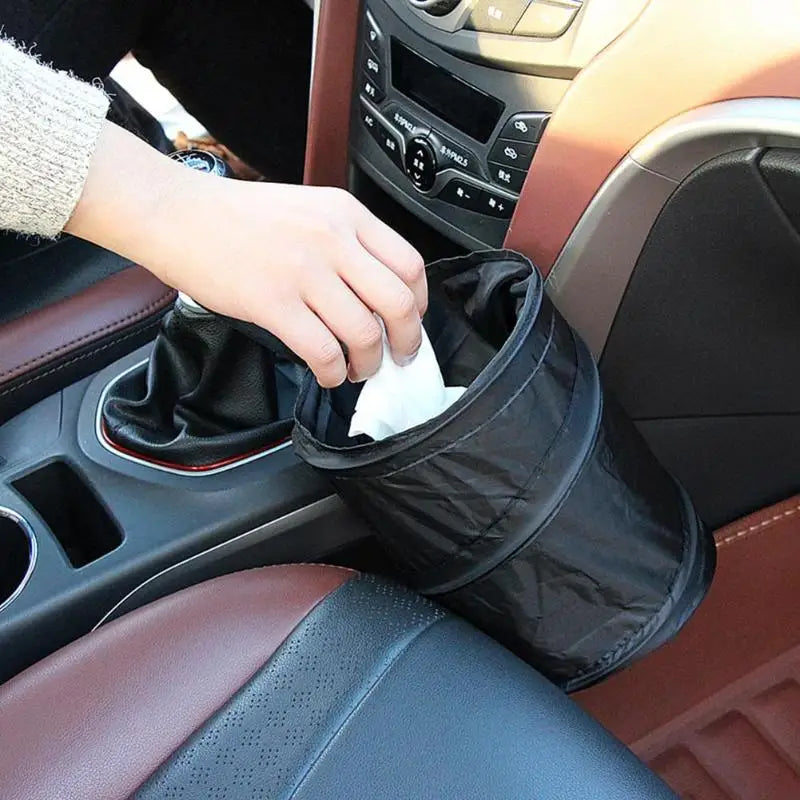 Papelera para coche, portátil, plegable, emergente, impermeable, cesta para basura, accesorios para coche, cubo interior, suministros para productos