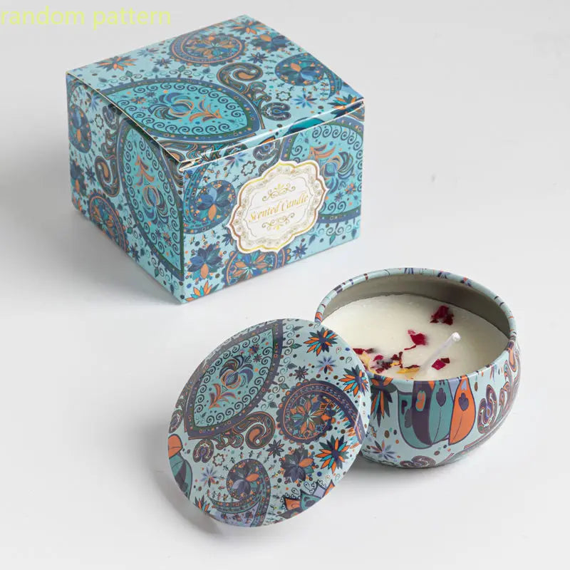Velas aromáticas de osmanthus y gardenia con pétalos. Pequeñas velas aromáticas románticas para cumpleaños de niñas. Aromaterapia para el hogar.