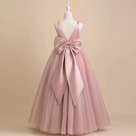 Girls Bridesmaid Dresses For Wedding 5-14 Yrs Kids Lace Flower Birthday Party Long Dress Teen Girl White Formal Pageant Vestidos - Lootquake
